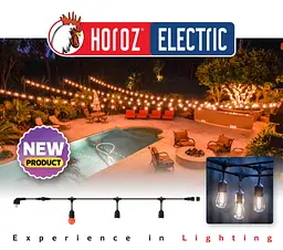  Вулична гірлянда  Carnaval-1 Horoz Electric, 10*Е27, IP44, чорна - мініатюра 5