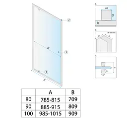 Душові двері Rea Primo Swing розпашні 100x190 chrome REA-K5057 - мініатюра 8