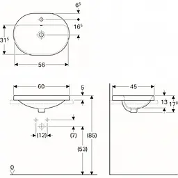 Раковина Geberit VariForm 60 500.733.01.2, Білий - мініатюра 3