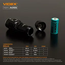 Портативний світлодіодний ліхтарик Videx VLF-A055 600 Lm 5700 K (VLF-A055) - мініатюра 13