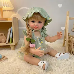 Реалістична Кукла Реборн 55 см повністю вінілова Doll Reborn Baby Born К0100320 - мініатюра 4