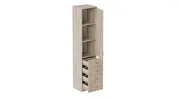 Пенал Анжело Ferrum-decor на 3 полиці з дверима та 4 ящиками 1900x400x380 ДСП Дуб Сан-Марино 16 мм (FRD-104931) - мініатюра 3