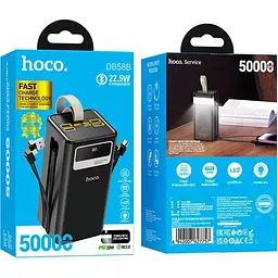 Зовнішній акумулятор Hoco DB58B Plentiful 50000mAh 22.5W Black [161897] - мініатюра 5