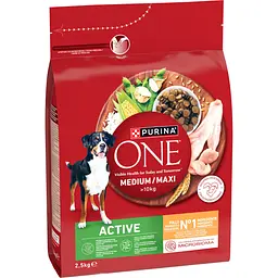 Сухий корм для активних дорослих собак середніх і великих порід Purina One MedMax Active з куркою та рисом 2.5 кг - мініатюра 3