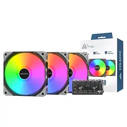 Комплект вентиляторів MONTECH 120MM E28 ARGB 3 PACK (B) - мініатюра 1