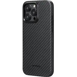 Чохол-накладка Pitaka MagEZ Case Pro 4 Twill 1500D Black/Grey для iPhone 15 Pro (KI1501PP) - мініатюра 2