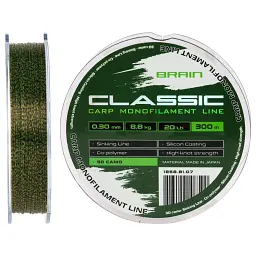 Волосінь Brain Classic Carp Line 3D (ca мo) 300 м 0.30 мм 20 lb 8.8 кг