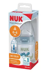 Пляшечка для годування NUK First Choice Plus Крокодил, з силіконовою соскою, 150 мл, блакитний (3952401) - мініатюра 2