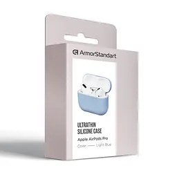 Силіконовий чохол для навушників Apple AirPods Pro, Ultrathin Silicone Case, блакитний, захисний чохол, ультратонкий і легкий, захист від подряпин і пилу, м"який силікон, ArmorStandart (ARM55967) - мініатюра 3