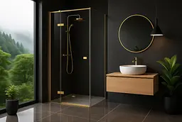 Душова кабіна Rea Atlas 80x120 права brushed gold KPL-K4377 - мініатюра 2