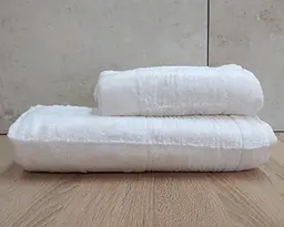 Набір турецьких бамбукових махрових рушників Cestepe 50х90+70х140 Bamboo Sarev White - мініатюра 3