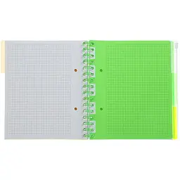 Зошит на пружині Buromax Neon В5 (170x205) 120 аркушів 3 PVC розділювачі зелений (BM.24359911-04) - мініатюра 4
