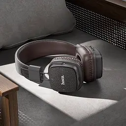 Навушники Hoco W56 Earl BT headphones, BT5.4, AUX, TF, Type-C, 250mAh, 28h, brown - мініатюра 5