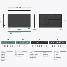 Інтерактивна панель 86" BenQ RE8604A, IPS, UHD, 8Гб/ 32Гб, колонки, кріплення, чорна - мініатюра 9