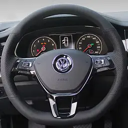Чохол Обплетення Керма для Volkswagen Passat B8 / Golf 7 / Jetta / Tiguan 2015-2020 Шкіра (Модельна Викрійка)