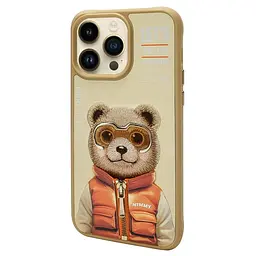 Чохол Nimmy 3D Matal Buttons Apple iPhone 15 Pro Max Bear Khaki - мініатюра 3