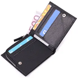 Гаманець середнього розміру з оригінальною монетницею ST Leather 22458 чорний - мініатюра 7