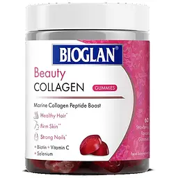 Морський колаген Bioglan Beauty Collagen Gummies 60 желеєк для шкіри волосся та нігтів Полуниця