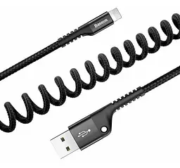 Кабель Baseus Fish Eye Spring Cable USB to Lightning 2A 1m CALSR-01 Black - мініатюра 4