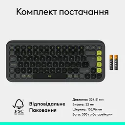 Клавіатура Logitech POP Icon Keys Bluetooth UA Graphite (920-013157) - мініатюра 9