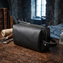 Шкіряна косметичка для чоловіків Grande Pelle 11507 чорний - мініатюра 4