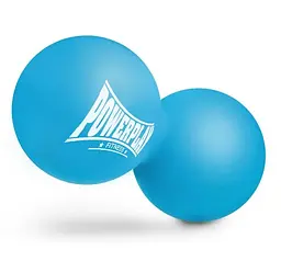 Масажний силіконовий подвійний м'яч PowerPlay PP-4355 Silicone Lacrosse Peanut Ball (6.4*12.7 см Синій (PP-4355_Blue) - мініатюра 2