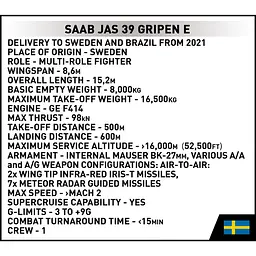 Конструктор Cobi Літак SAAB JAS 39 Gripen E 480 деталей (COBI-5820) - мініатюра 11