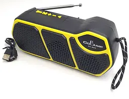 Радіоприймач ліхтар акумуляторний із сонячною панеллю та Bluetooth портативна колонка MP3 USB порт радіо світильник CCLAMP CL-823 жовтий