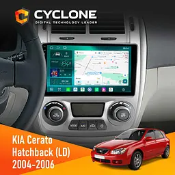 Штатна магнітола KIA Cerato 2004-2006 Climate Cyclone C9-013 4x64 DSP 4G Cyclone (НФ-00007295)