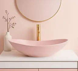 Умивальник Rea Royal 60 накладний powder pink matt REA-U6374 - мініатюра 2
