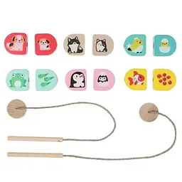 Силянки "Моя сімя"/Wooden lacing toy set "Me and mommy" - мініатюра 3