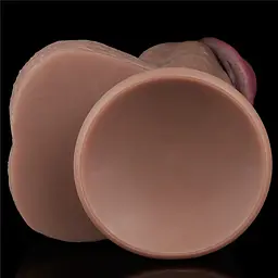 Фалоімітатор Lovetoy Dual Layered Silicone Cock XXL 28 см коричневий - мініатюра 7