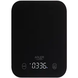 Ваги кухонні Adler AD 3181 black електронні/ 10кг/ г; кг, фунт/ 2хААА/ автовимкнення/ скло - мініатюра 1