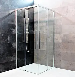 Душова кабіна Dusel DL194 Chrome 100x100, Хром, Універсальна, прозорий, хром, 100x100 - мініатюра 4