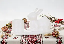 Підсвічник керамічний BonaDi Кролик 10х6.5х6.5 см білий (733-591) - мініатюра 2