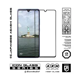 Захисне скло для Samsung Galaxy A41 (A415), Icon, 2.5D загартоване скло, повне проклеювання, глянсове, удароміцне, з олеофобним покриттям, сумісне з чохлами, міцність 9H, проста установка, ArmorStandart (ARM56242-GIC-BK) - мініатюра 2