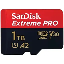 Карта пам'яті microSDXC (UHS-1 U3) SanDisk Extreme Pro A2 1TB class 10 V30 (R200MB/s,W140MB/s) (adapter)