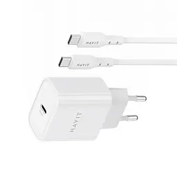 Зарядний пристрій HAVIT ST934 20W USB-C з кабелем USB-C - USB-C HAVIT (28740-000)