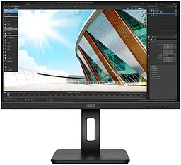 Монітор TFT 27" AOC U27P2, IPS, 4K, HDMI, DP, USB 3.2 хаб, Pivot, колонки, чорний (U27P2) - мініатюра 7