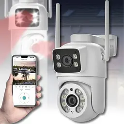 Поворотна камера відеоспостереження на 2 лінзи 2х3mp Wi-Fi Q13 - мініатюра 4