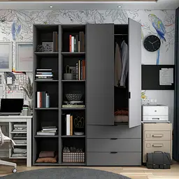 Комплект Doros Гелар з 2 Етажерками Графіт 2 ДСП 153.9х49.5х203.4 (42005055) - мініатюра 3