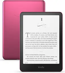 Електронна книга Kindle Paperwhite Signature Edition 2024 Metallic Raspberry, 32GB, без реклами, 7 HD E Ink Carta дисплей, покриття антивідблиску, підсвічування, сенсорний екран, Bluetooth/Wi-Fi, захист від вологи, 300 dpi, рожева