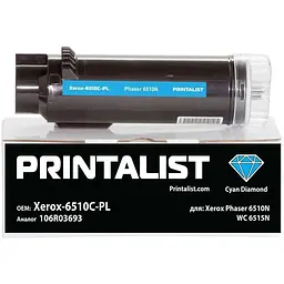 Тонер-картридж Printalist Xerox Ph6510N WC 6515N 106R03693 Cyan (Xerox-6510C-PL)