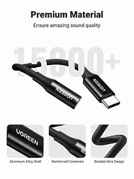 Перехідник USB Type-C для 3.5 mm Ugreen AV161 з DAC chip аудіоадаптер для навушників Black (50631) - мініатюра 6