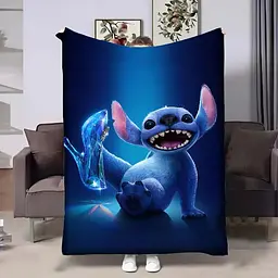 Плед 3D Стіч м’який плюшевий подарунковий 160×200 см