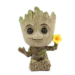 Горщик для квітів та канцелярії Грут Groot G8 Малюк з квіткою + підставка пень - мініатюра 5