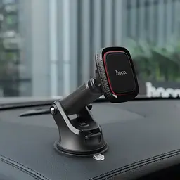 Автотримач магнітний автомобільний тримач для телефону смартфона Hoco CA42 Чорно-червоний - мініатюра 2