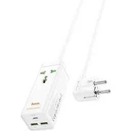 Мережевий подовжувач Hoco AC9A Talent PD30W (1C2A with 1 socket) Desktop Charger White - мініатюра 4