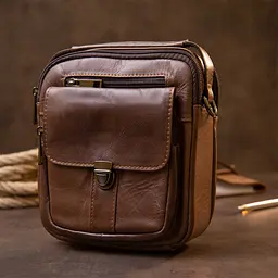 Чоловік шкіряний месенджер Vintage 18х20х6,3 см sum0013948 - мініатюра 6