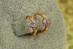 Сережки дитячі Xuping Jewelry квіточка з крапками 10 мм золотисті - мініатюра 2